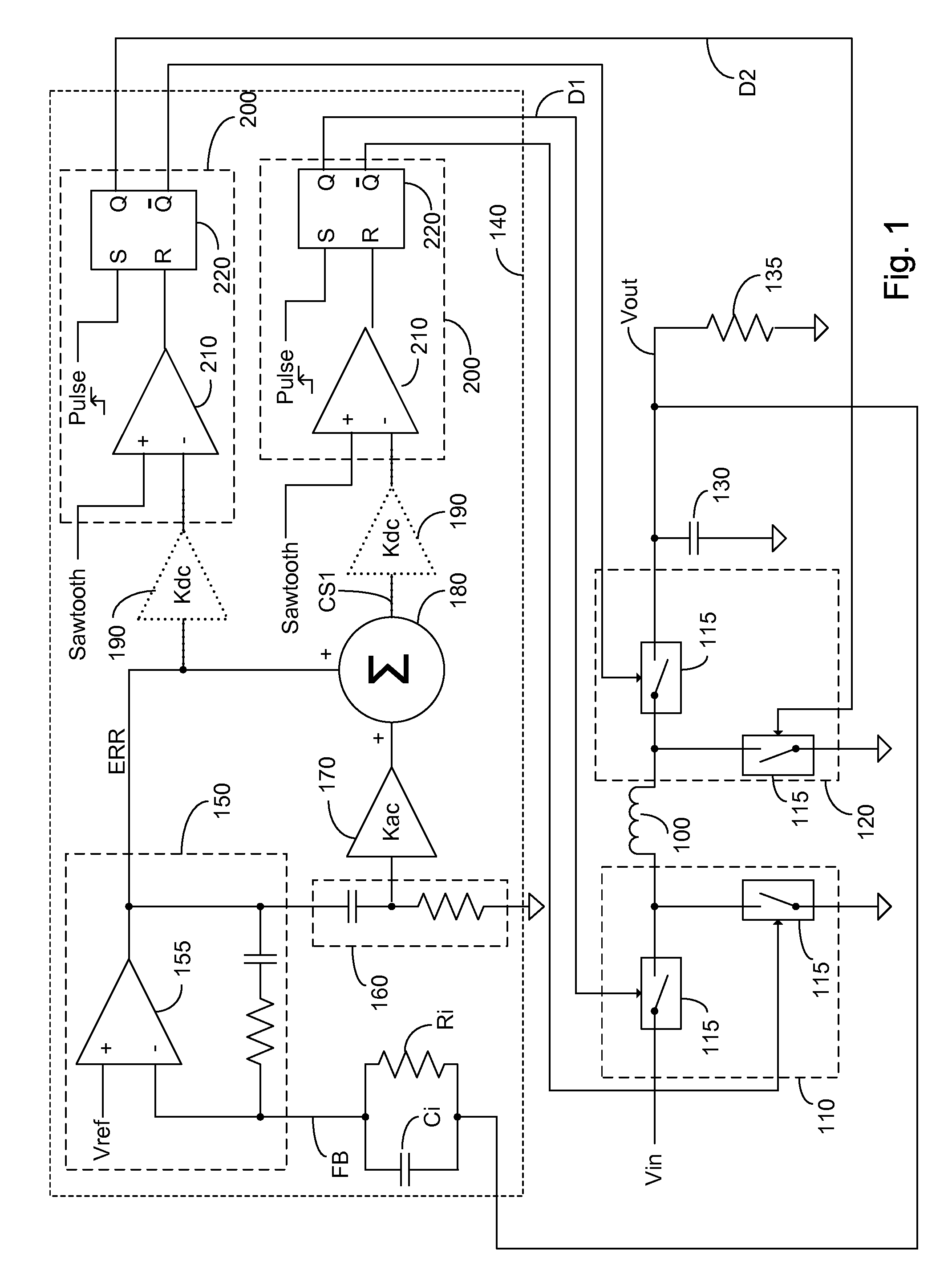 Method and apparatus for modifying right half-plane zero in a cascaded DC-DC buck-boost converter