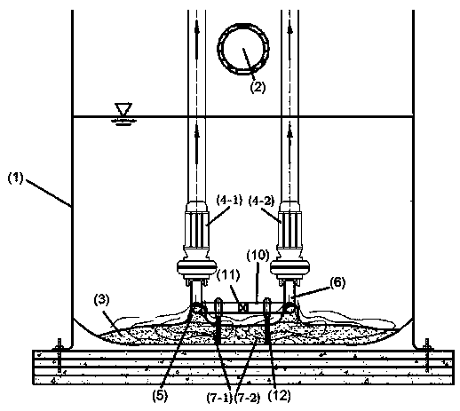 Integral pump station quick desilting control device and application method thereof