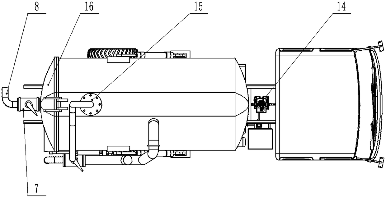 Dry vacuum pump sewage suction truck