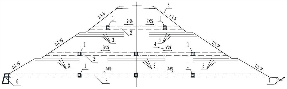 High-fill embankment structure and construction method