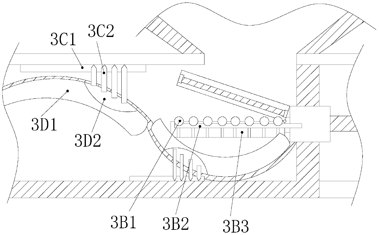 Plastic particle extruding production equipment for carrying out polyvinyl chloride smoke dechlorinating through S-shaped screw rod