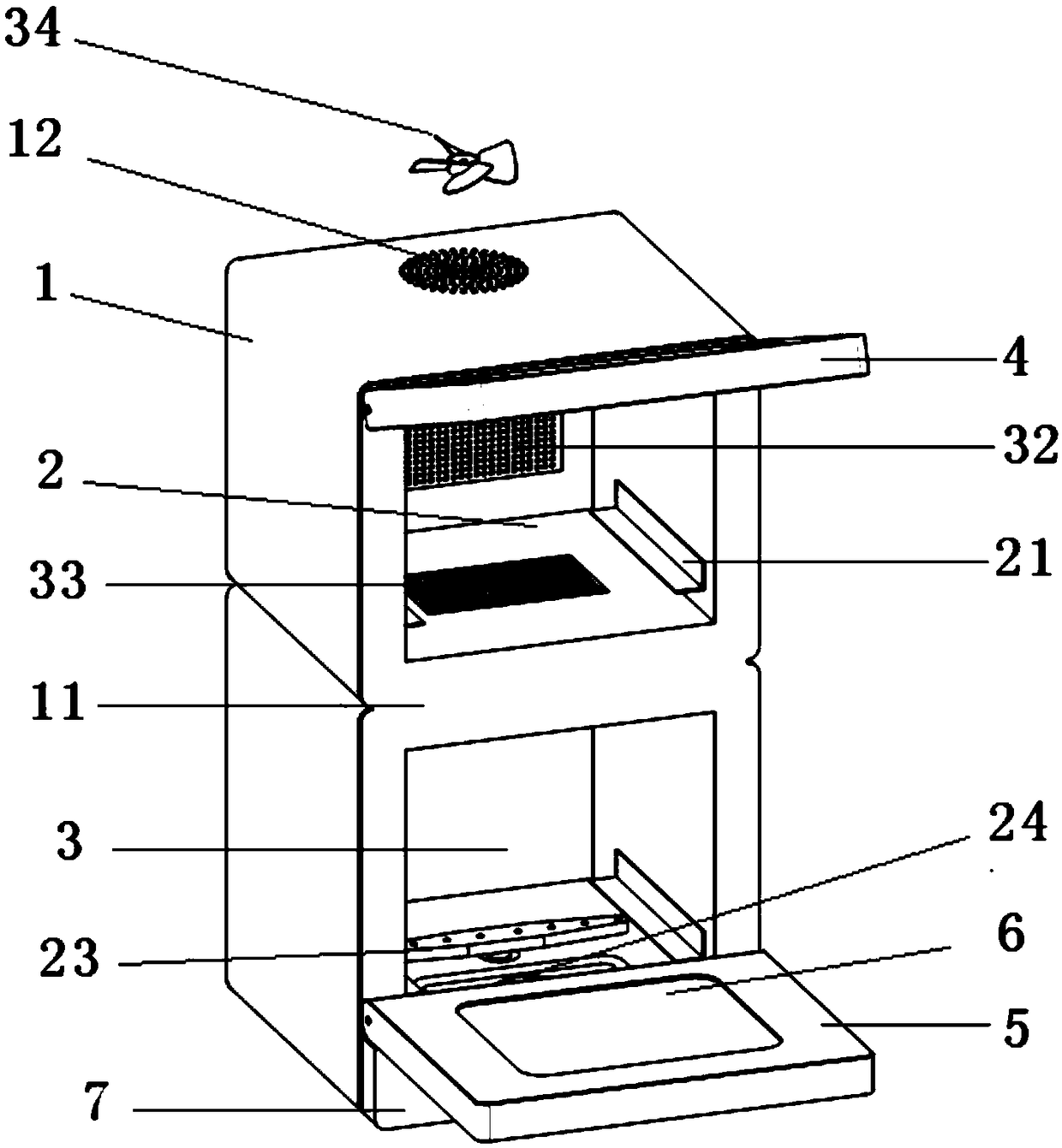 Dish washing machine with disinfection and drying functions