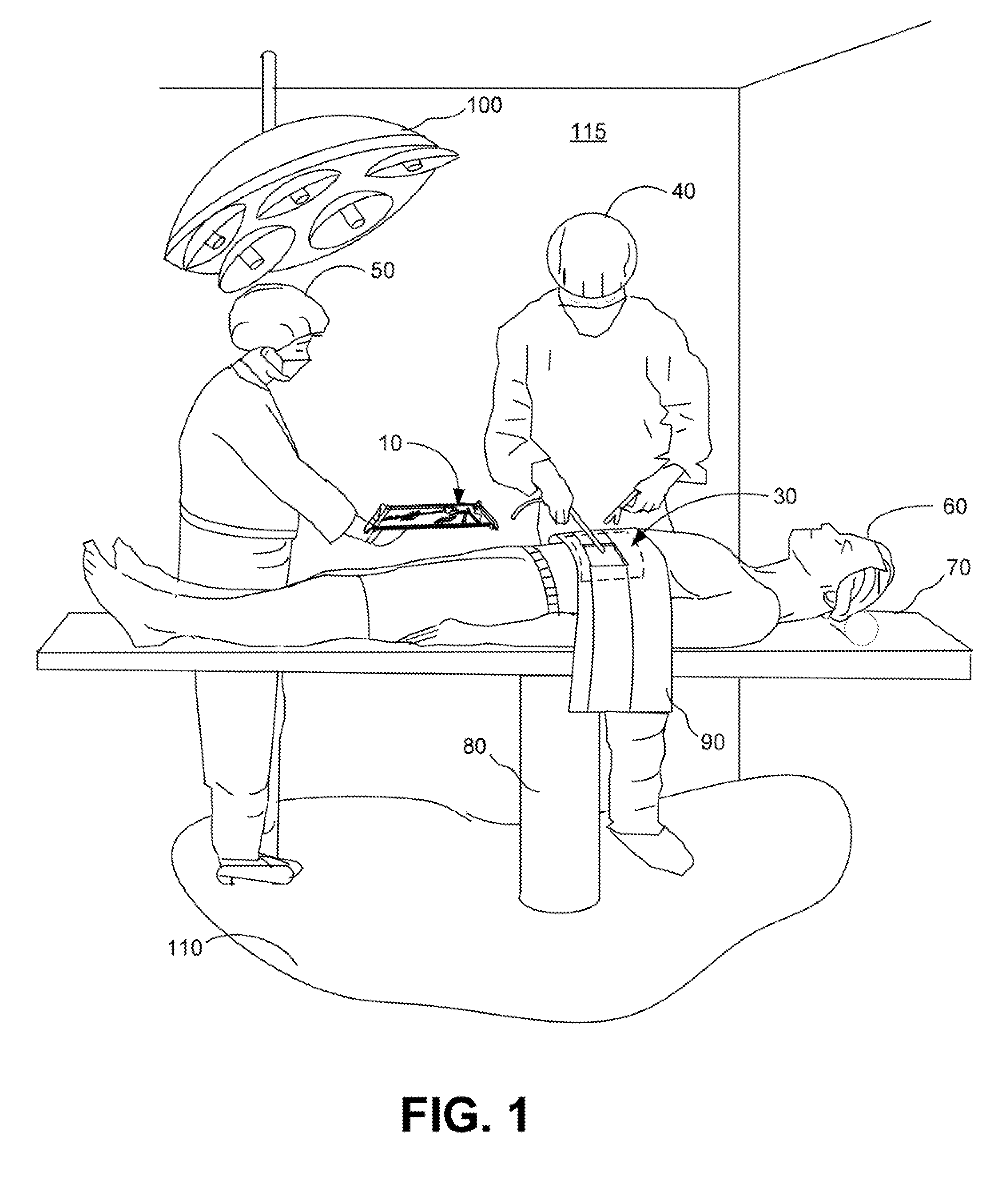 Surgical appliance kit and system for releasably securing a surgical appliance to a surgical field and method of assembling the surgical applicance kit