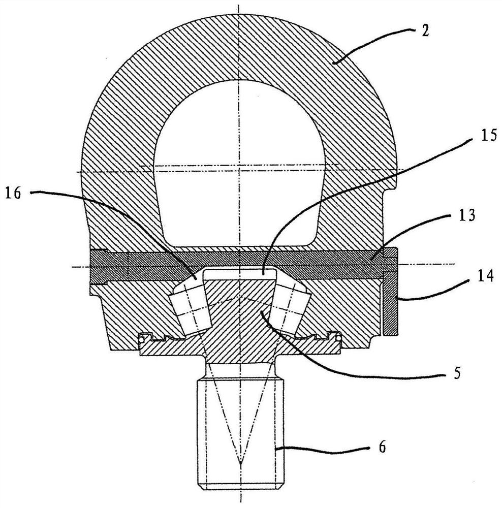 Stop ring with support eye for hanging stop or binding