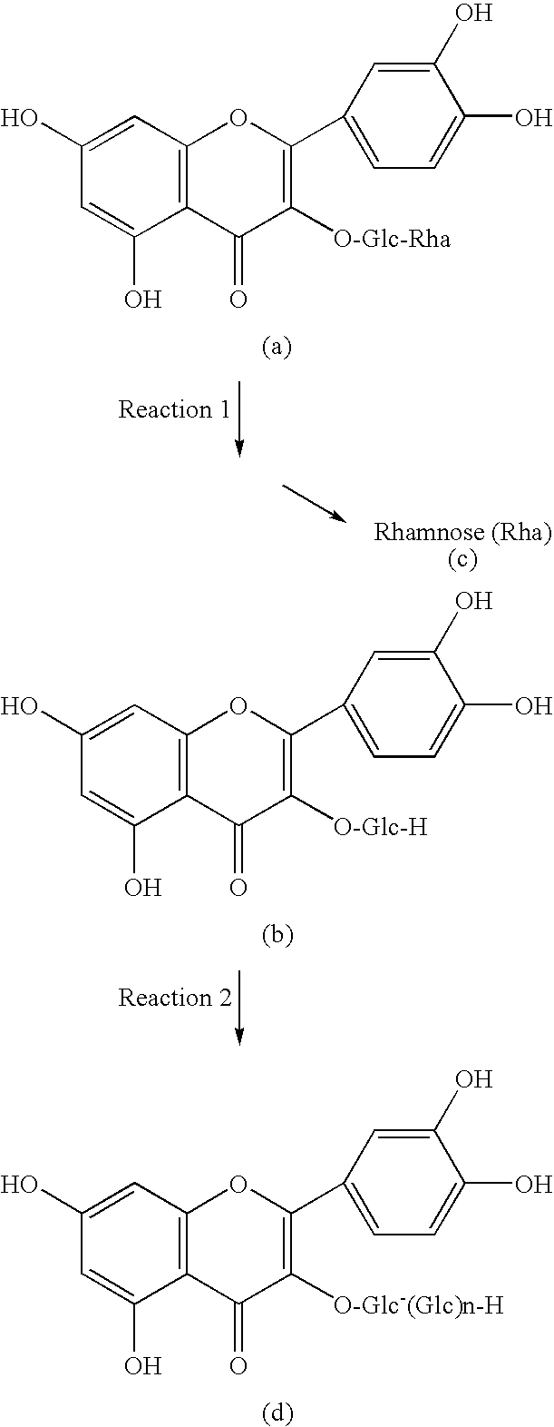 Method for manufacturingα-glycosylisoquercitrin, intermediate product and by-product thereof