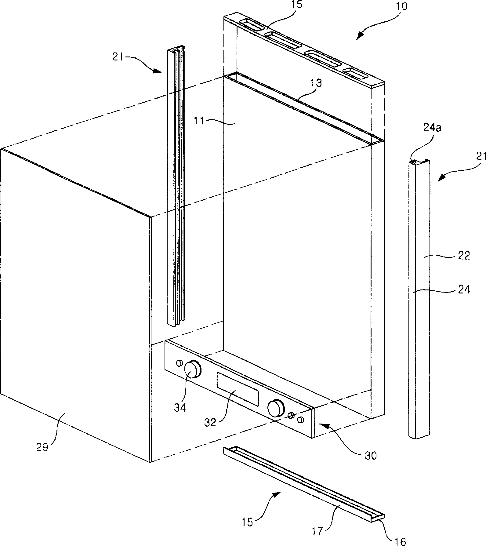 Face glass type refrigerator door