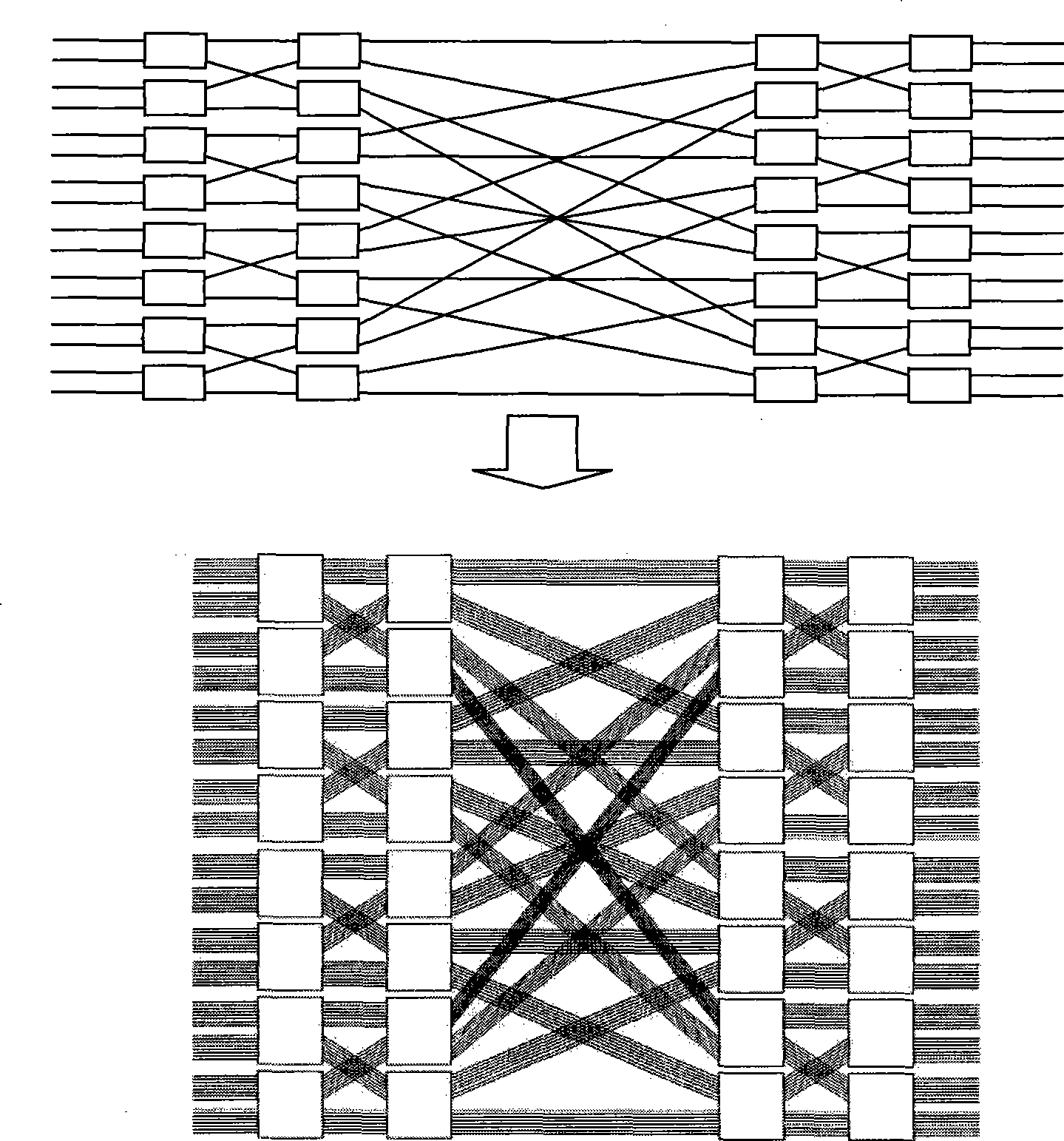 Load balance circuit type packet switching construction and constructing method