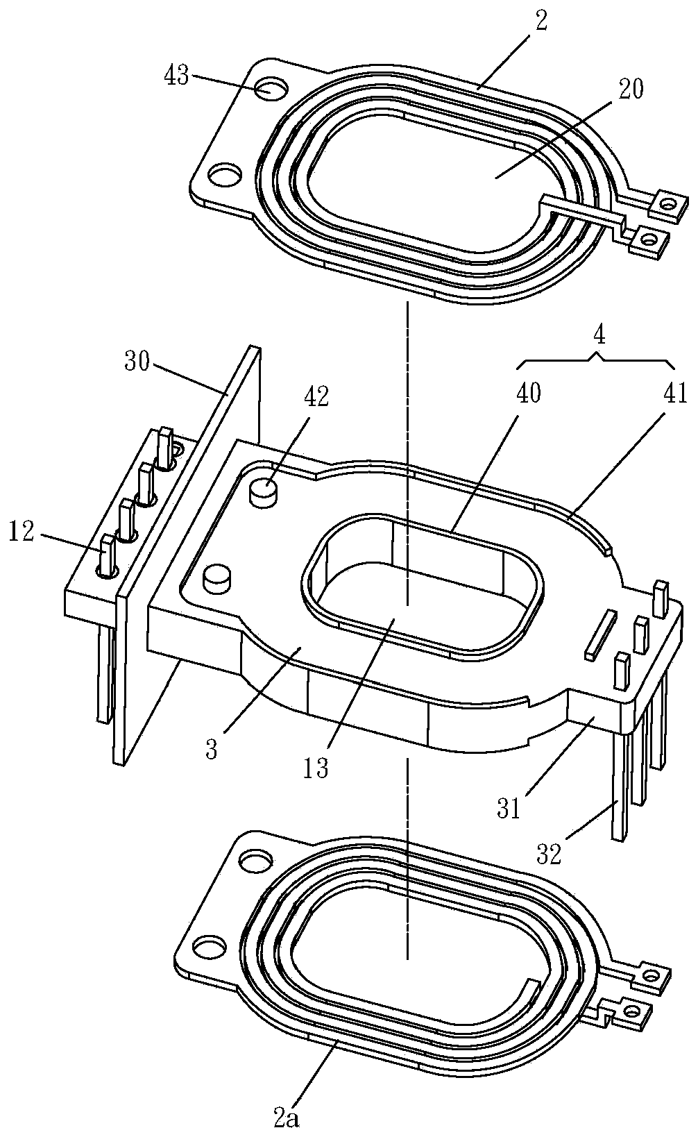 Magnetic induction assembly and manufacturing method thereof