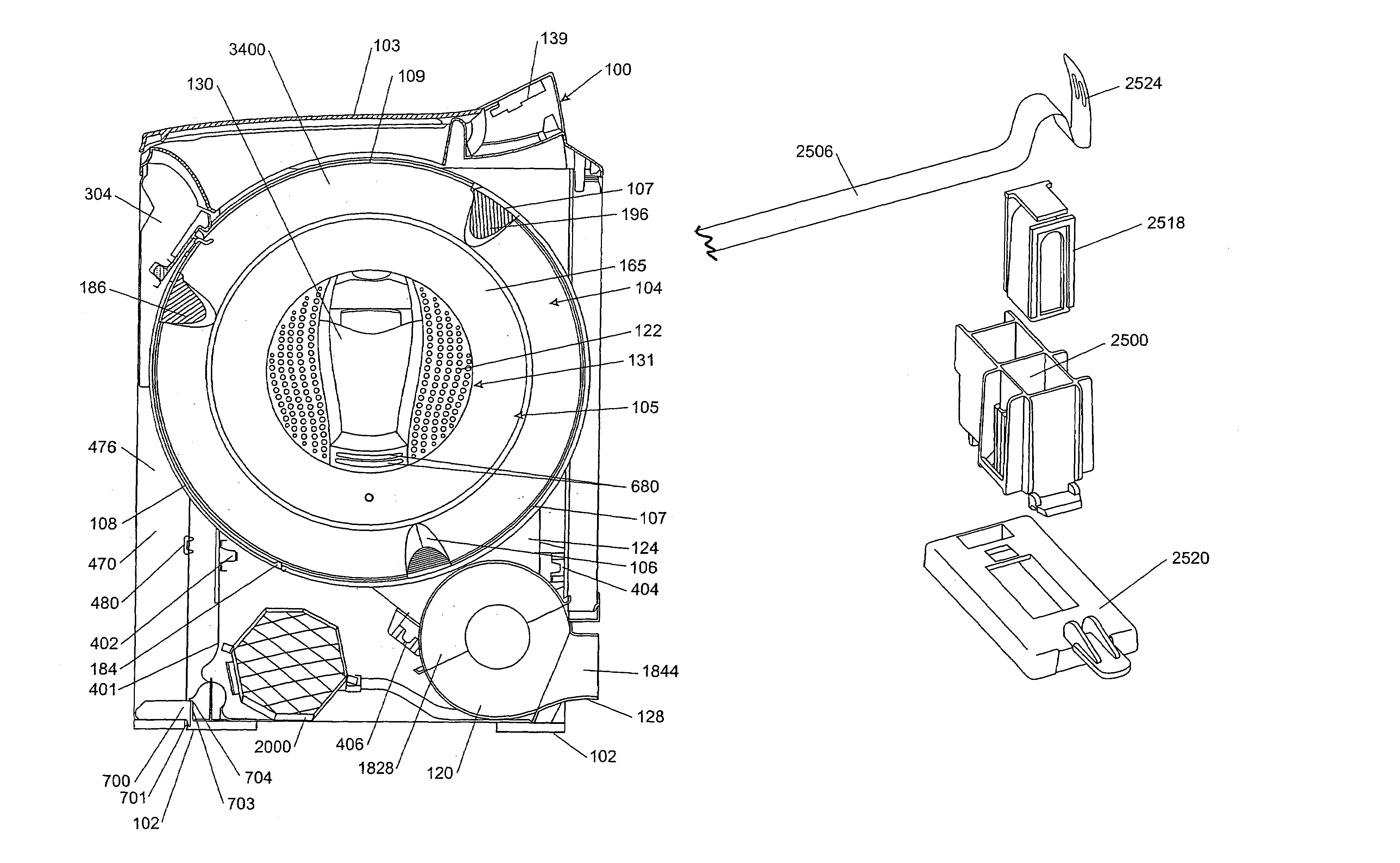 Self-levelling foot arrangement for an appliance