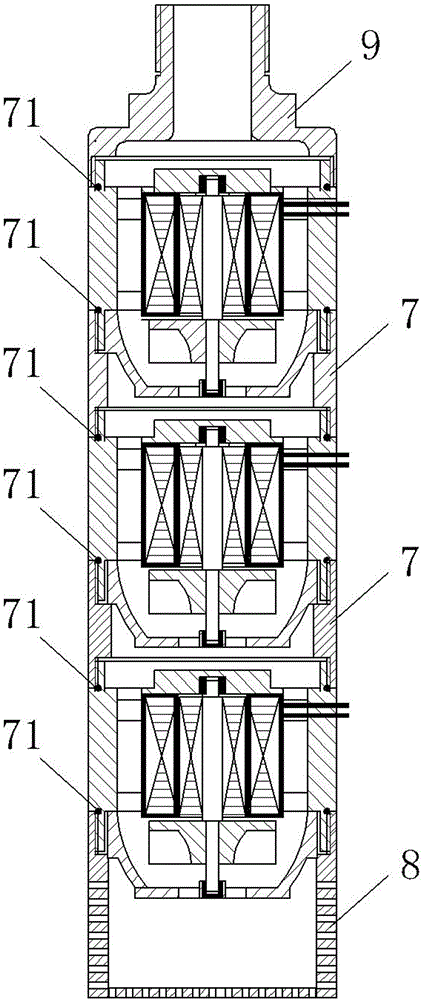 Combined submersible pump for wells