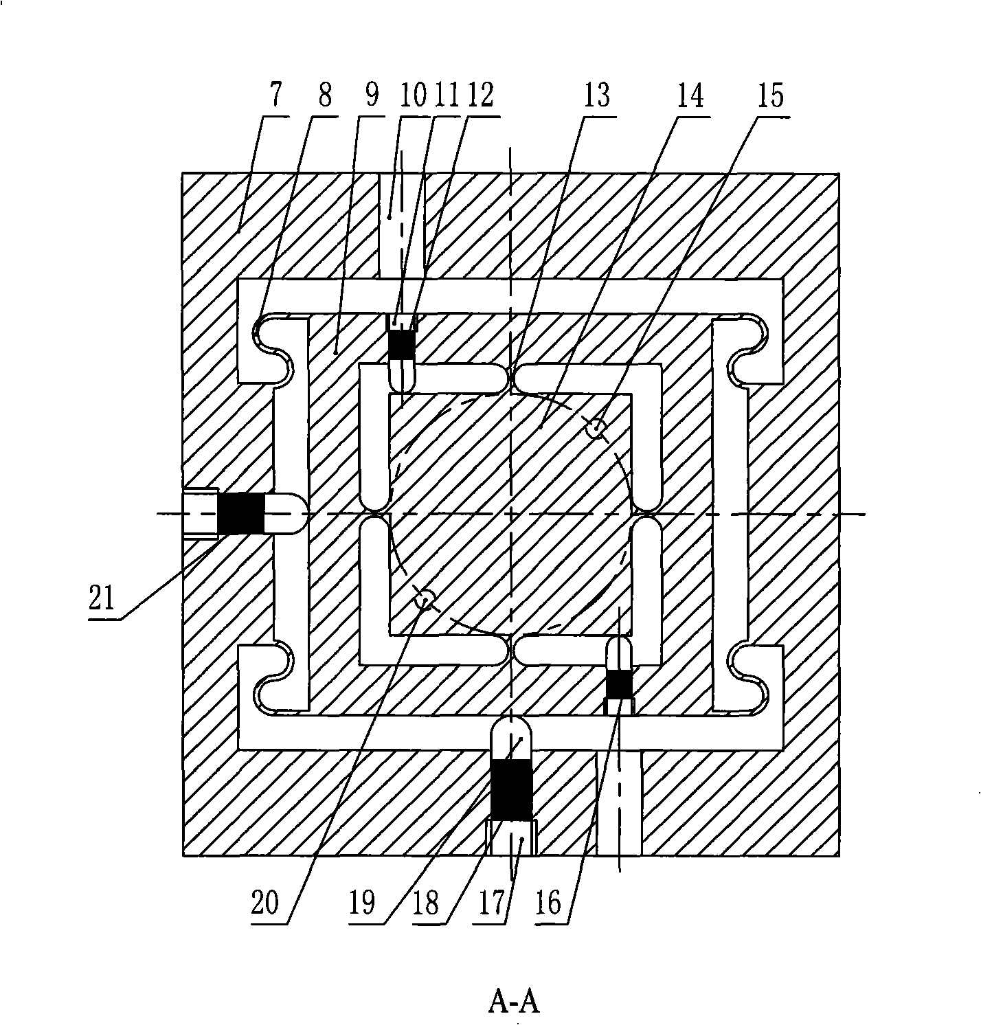 Large-range plane three-freedom degree precision fine motion device and control method thereof