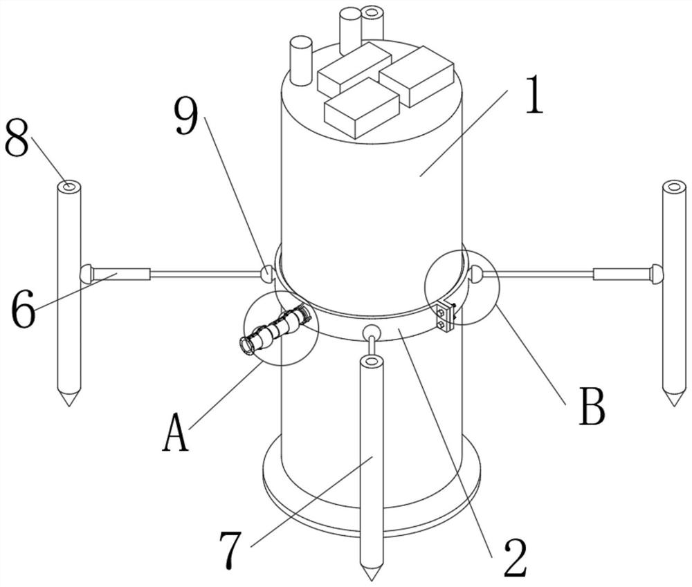 Pump station installation supporting structure for special geology and adjusting method