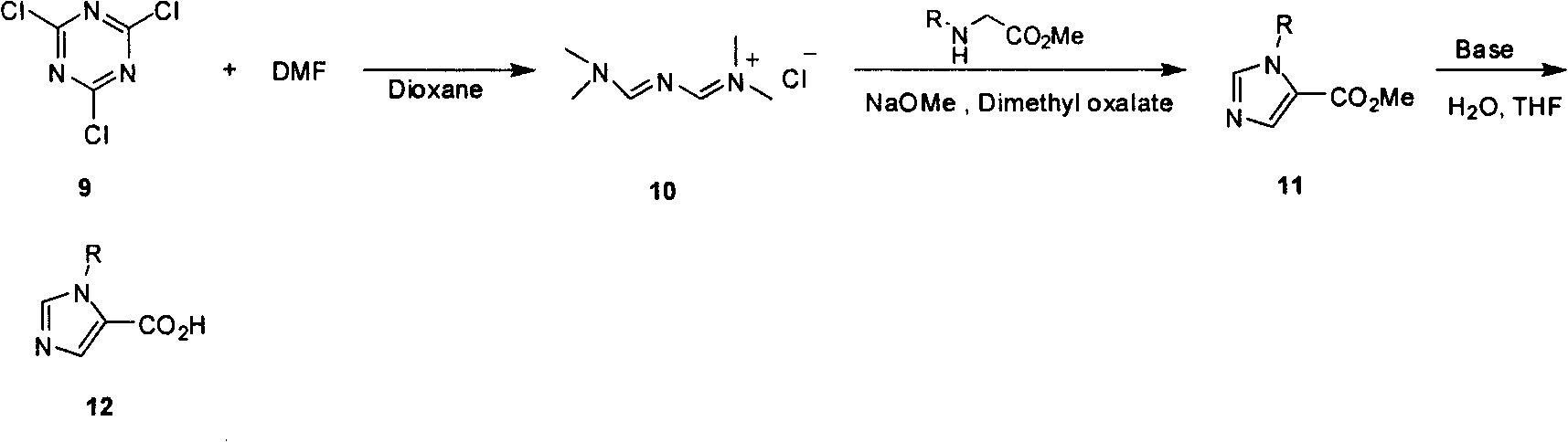 Industrialized preparation method of N-alkyl substituted-imidazole-5-carboxylic-acid/ester compound