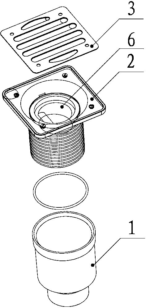 Adjustable insect-proof and anti-overflow floor drain for buildings