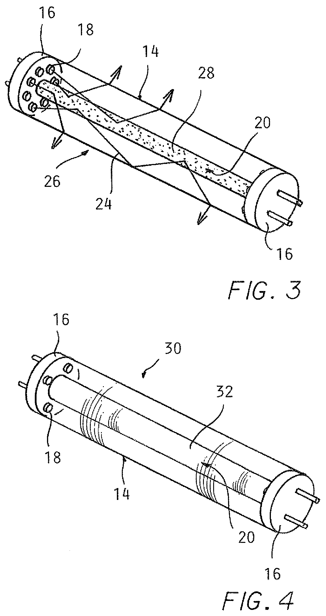 Fluorescent tube replacement having longitudinally oriented LEDs