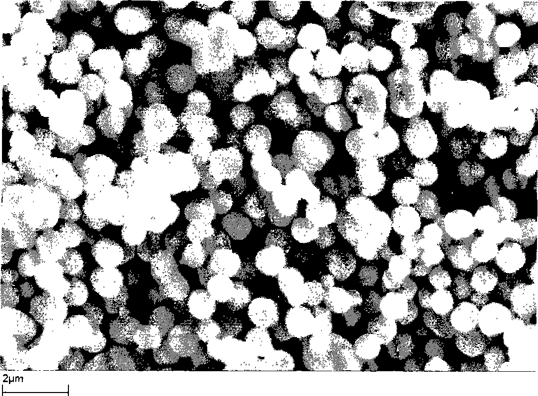 Process for producing spherical submicron metal with hydro-thermal treatment