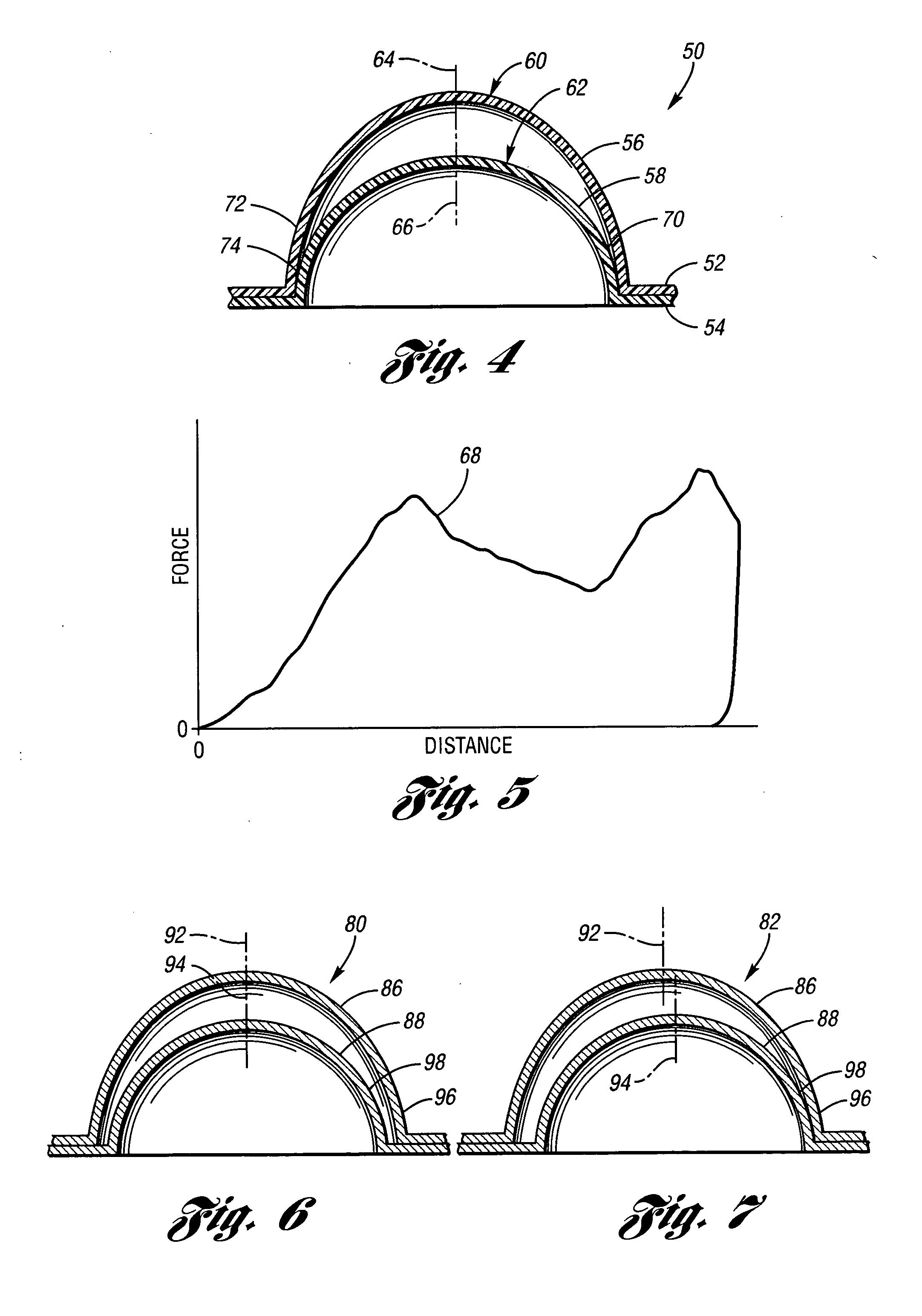 Energy-absorbing padding with staged elements