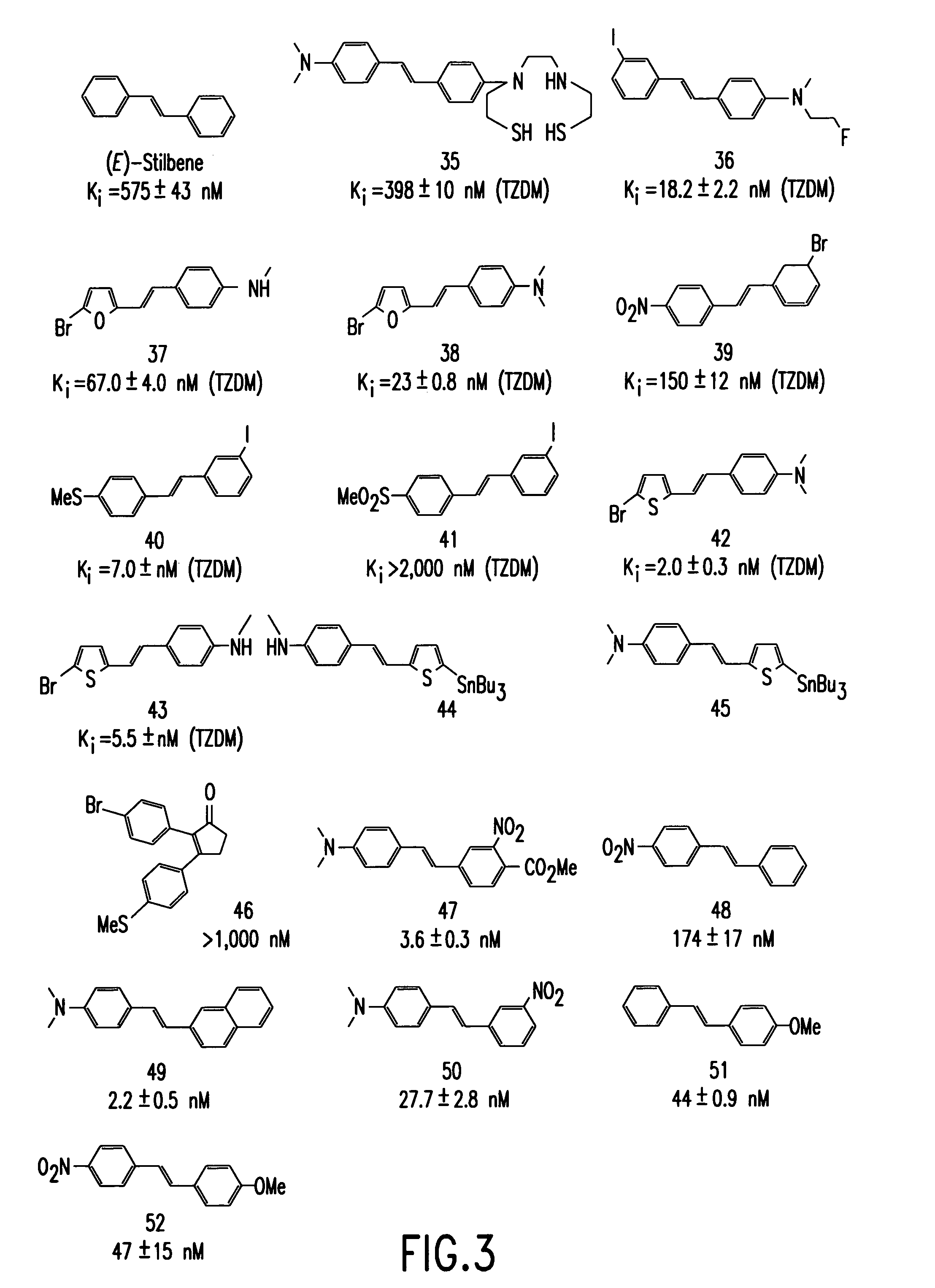 Stilbene derivatives and their use for binding and imaging amyloid plaques