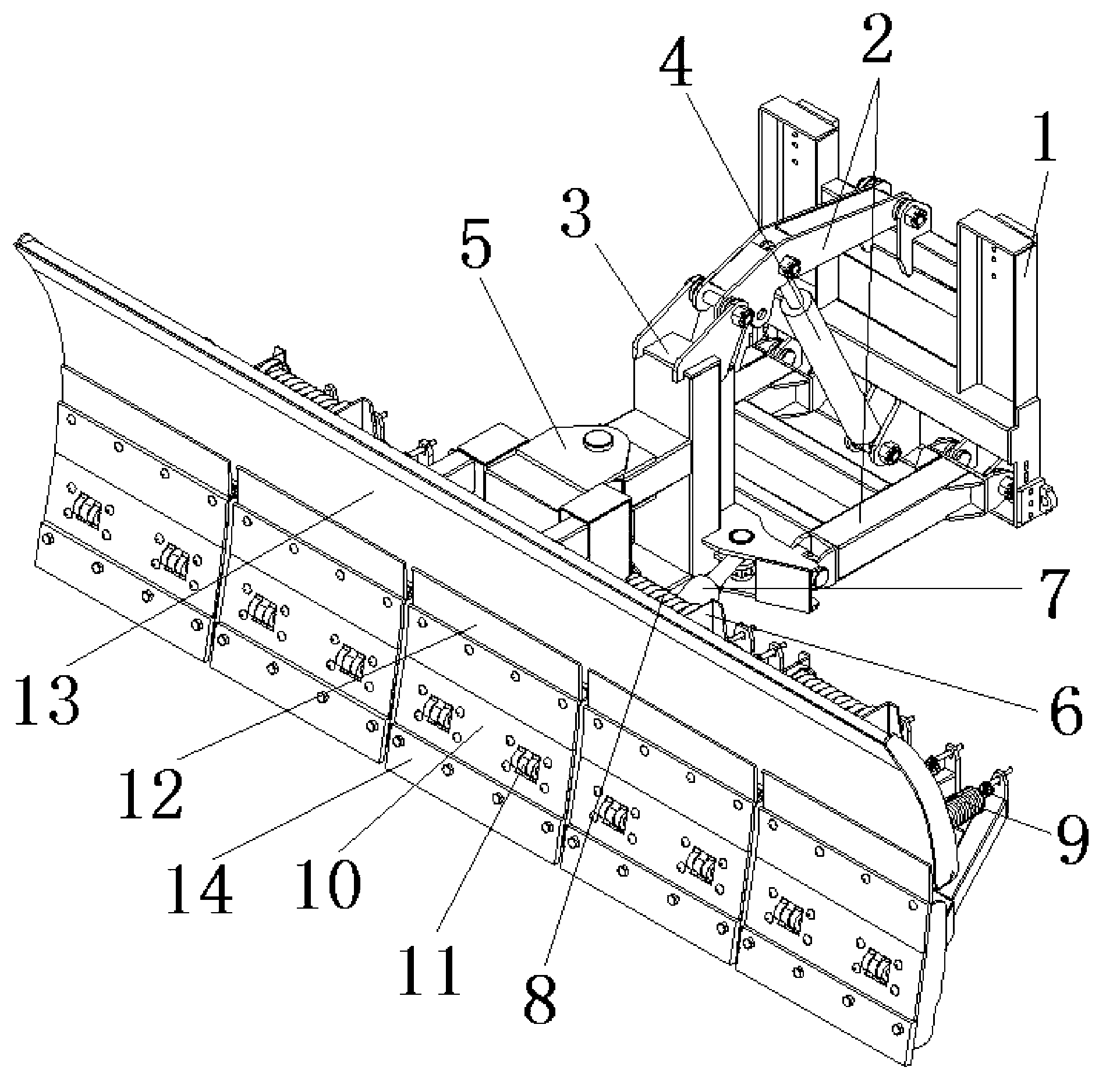 Snow removal shovel applicable to complex pavements