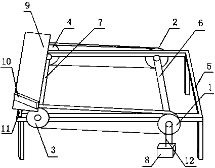 Height-adjustable strip-shaped material steering device