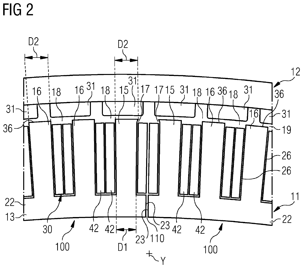 Electrical machine having a segmented stator or rotor