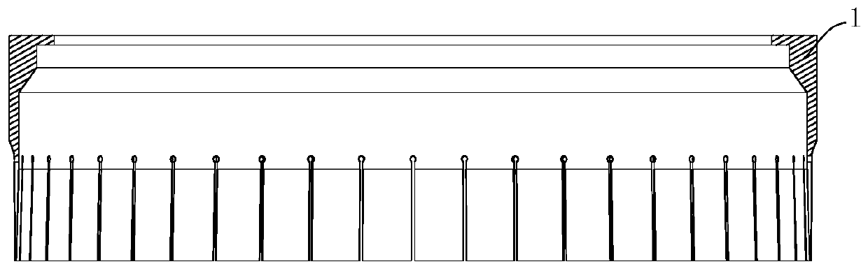 Processing method for large-thickness composite skirt