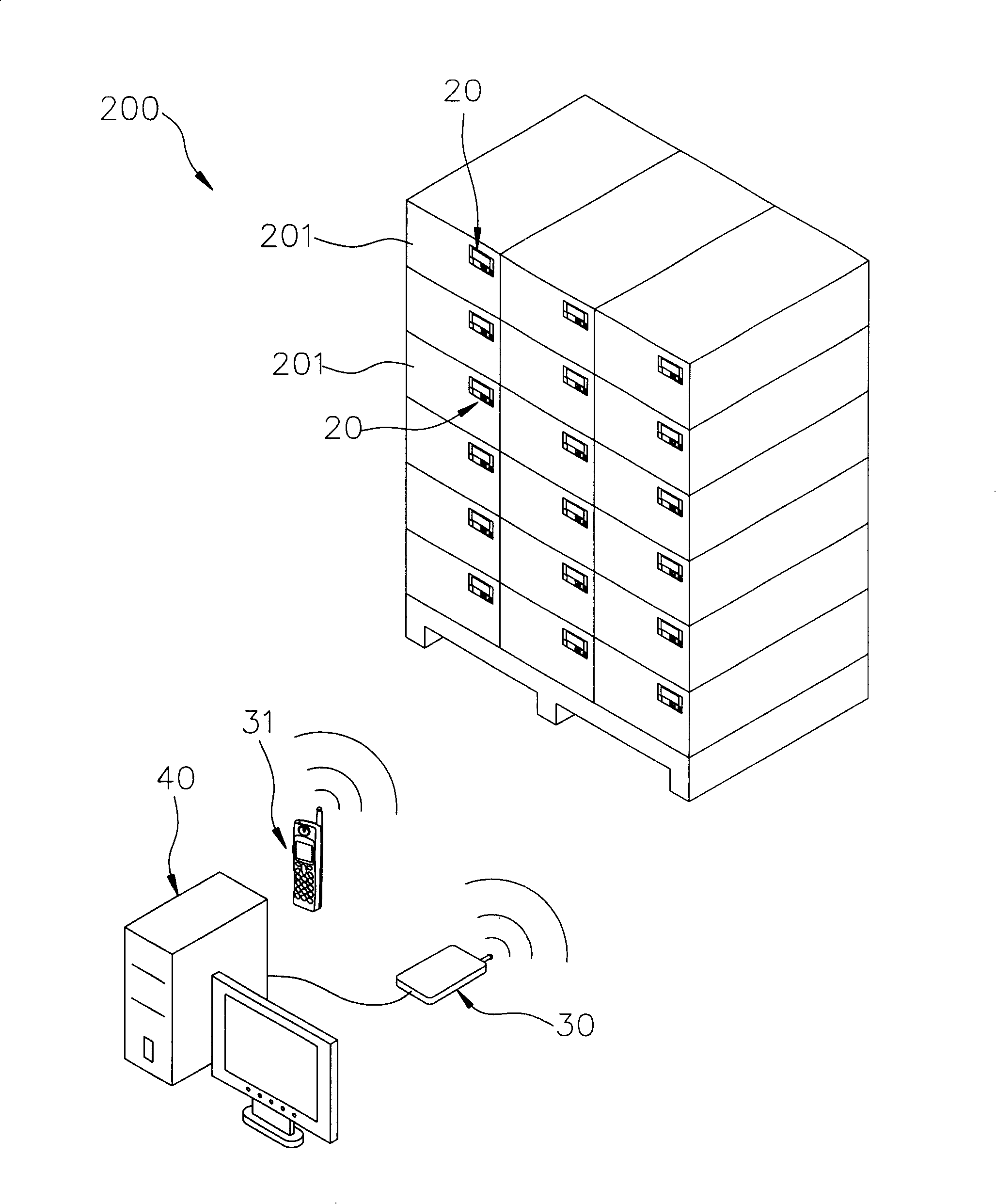 Assets management system utilizing radio frequency identification technique