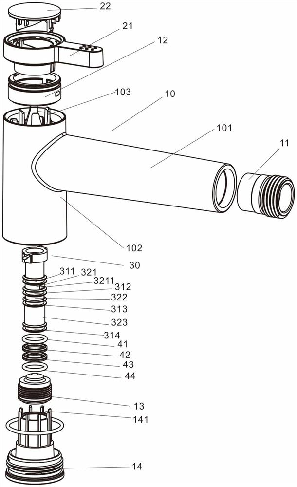 Transmission positioning structure and water outlet device