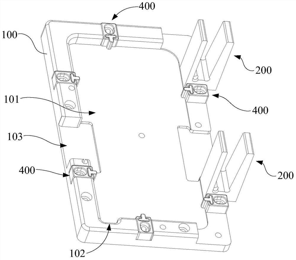 Jig for buckling and installing side key fingerprint BTB connector