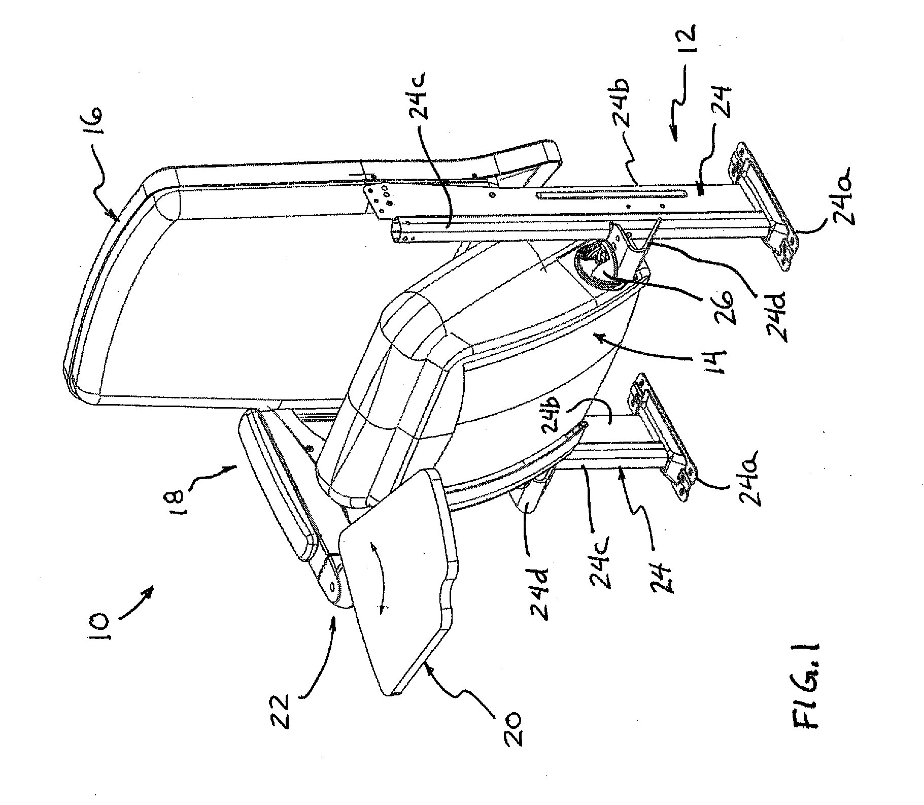 Seat with movable tablet