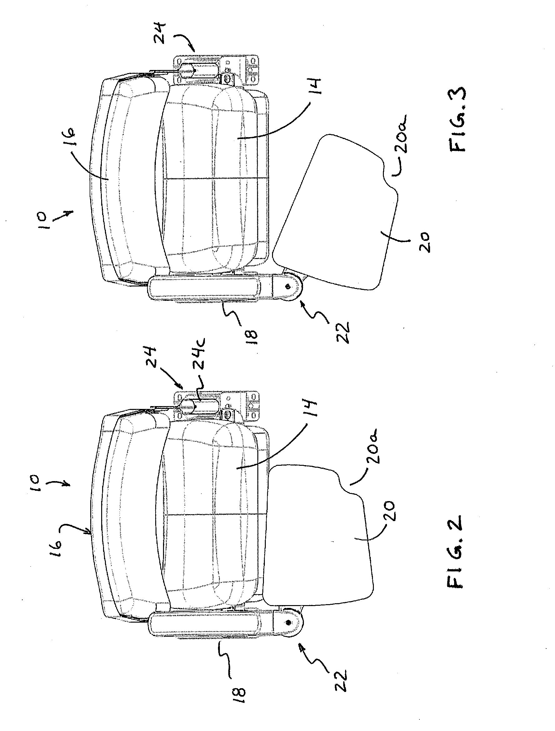 Seat with movable tablet