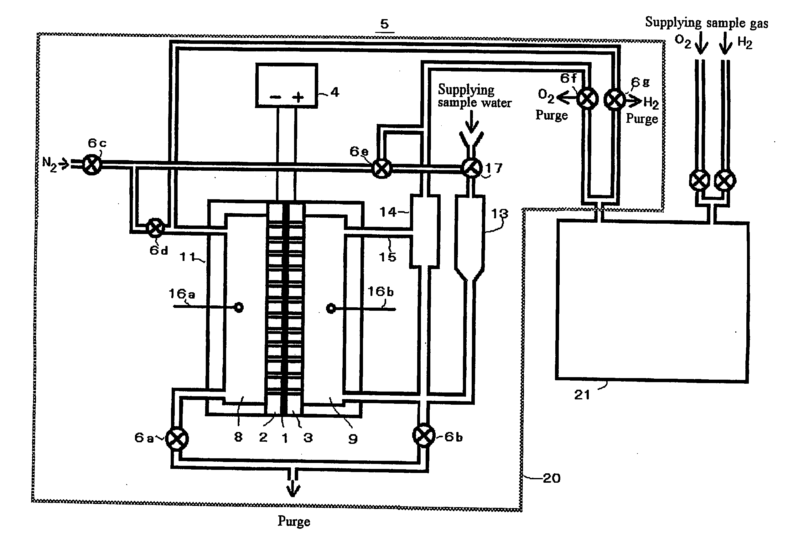 Water electrolysis method and device for determination of hydrogen and oxygen stable isotopic composition