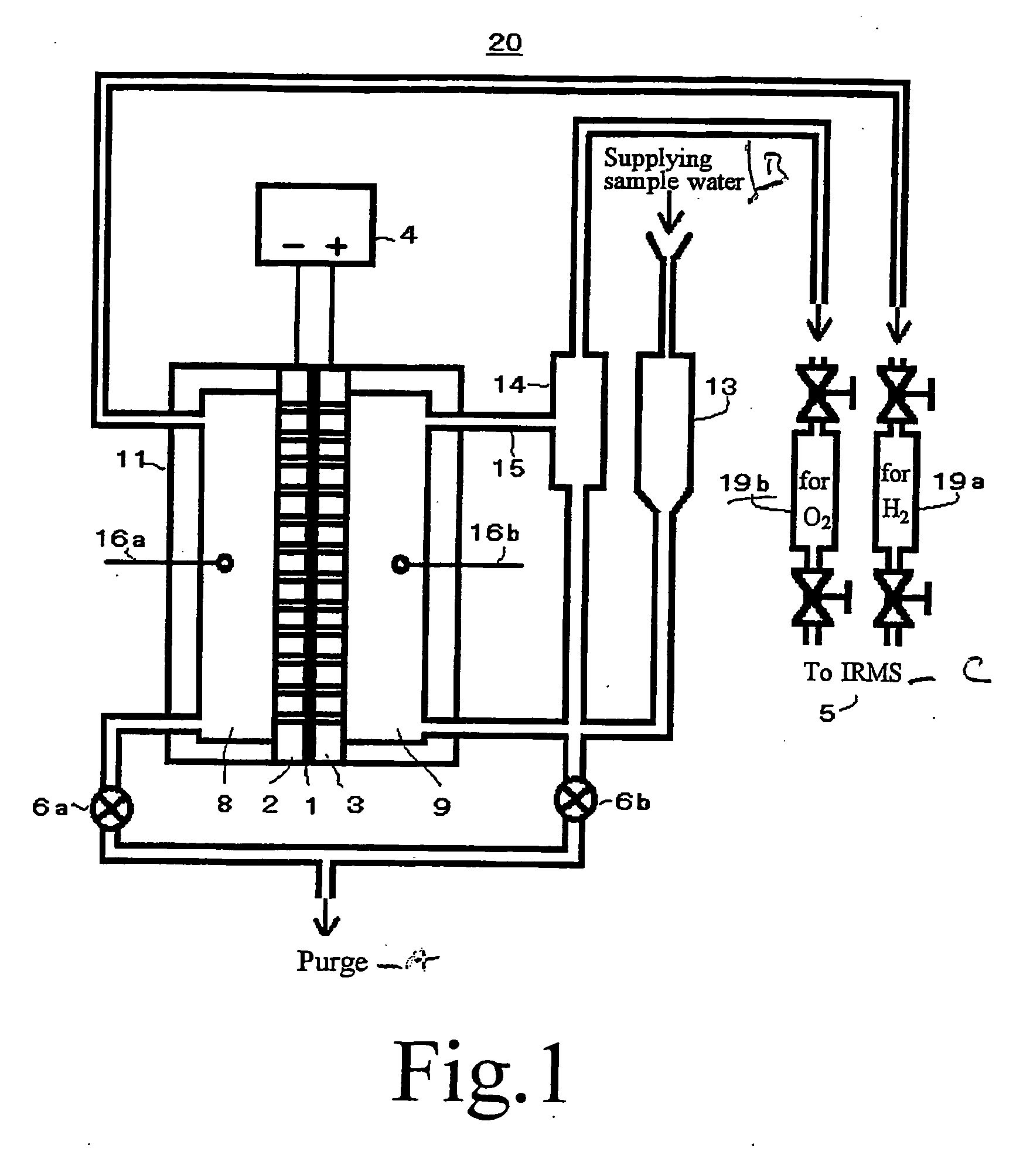 Water electrolysis method and device for determination of hydrogen and oxygen stable isotopic composition