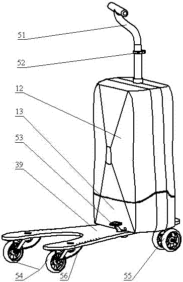 An air brake skateboard luggage case