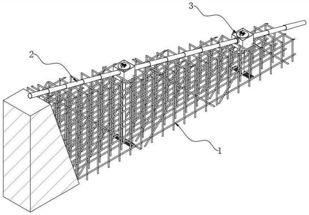 Mass concrete modular elephant trunk construction device and method