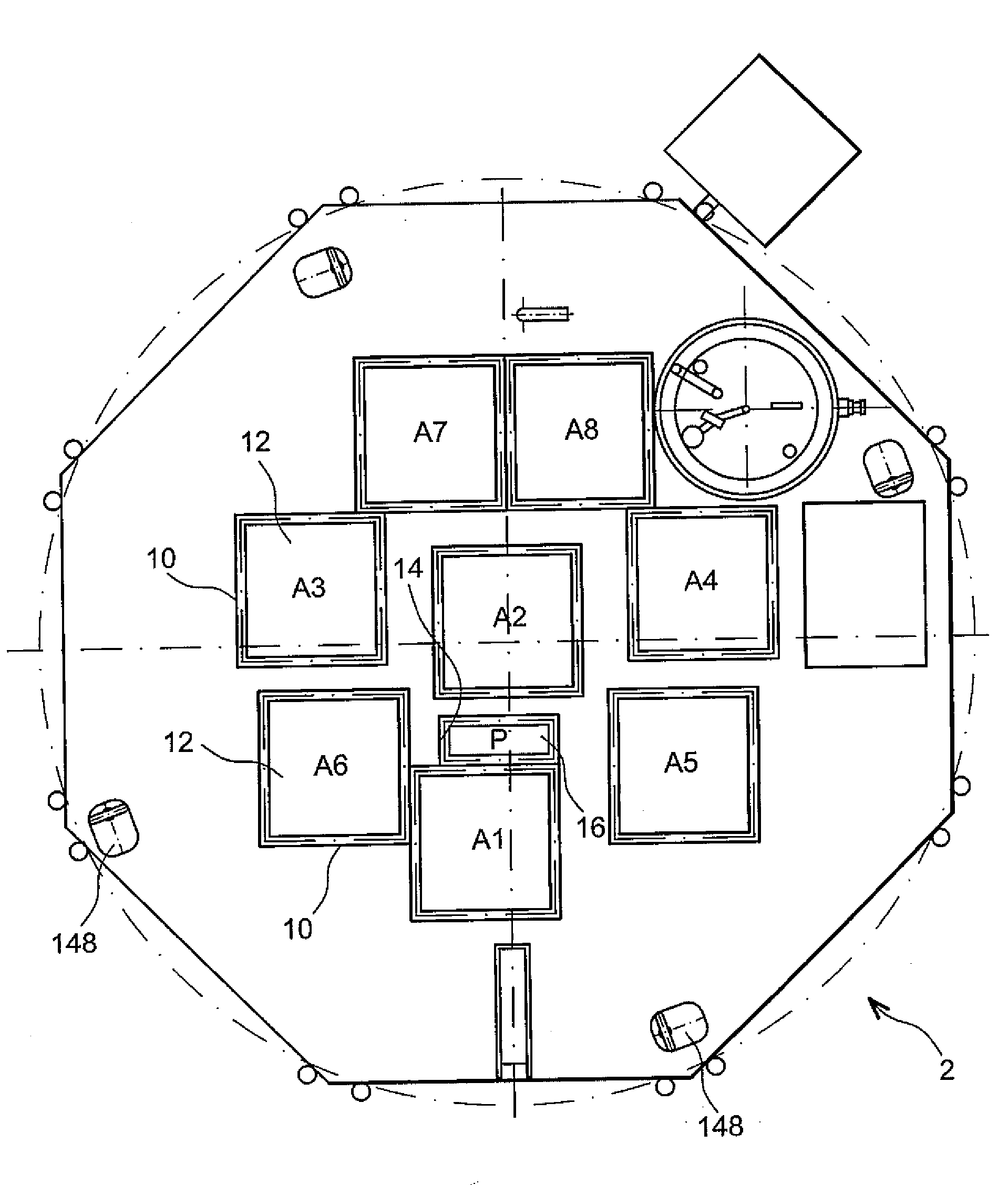 Container-loading cask for at least one nuclear fuel assembly, a gripping device and loading method