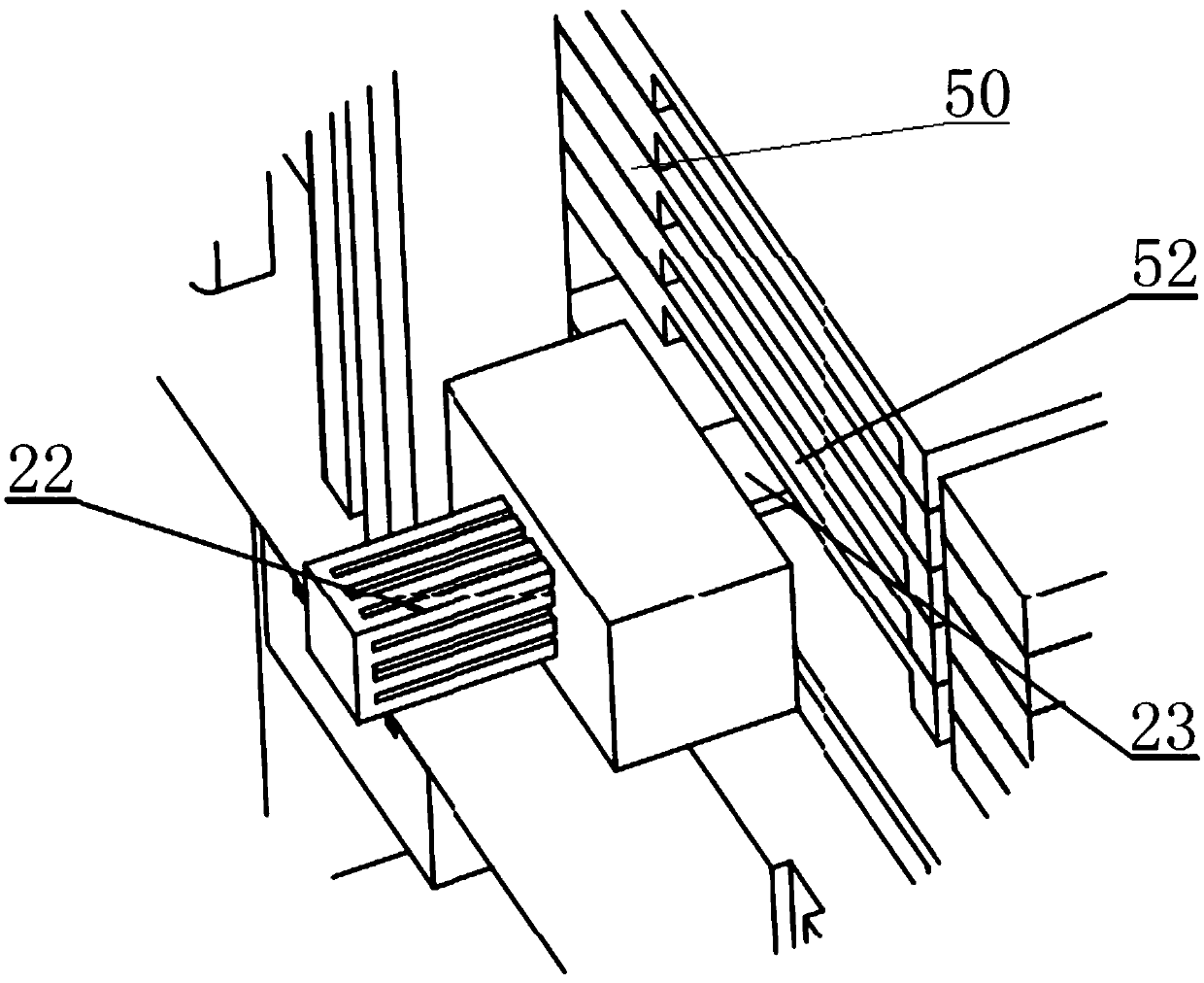 Flexible material feeding and discharging device