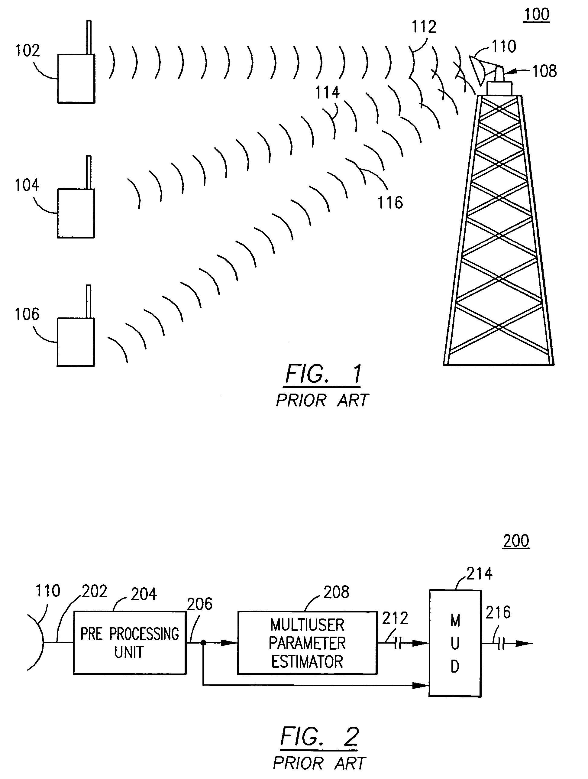 Receiver with multiple collectors in a multiple user detection system