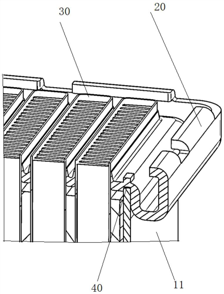 Core assembly and water-air intercooler