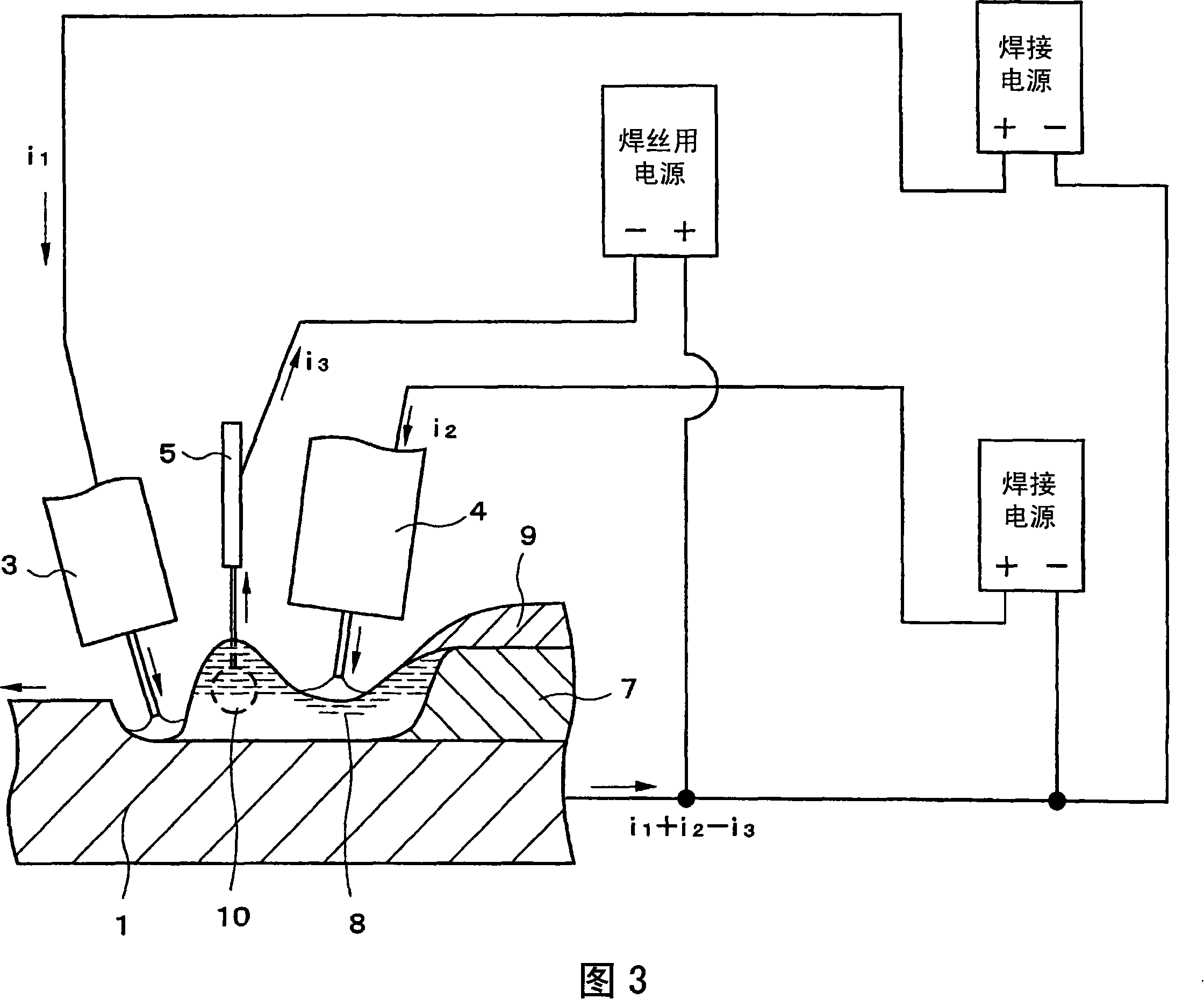 Multiple electrode gas protection arc welding method