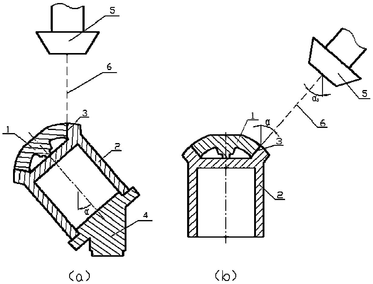 Electron beam welding method for large-thickness inclined-angle welding joint