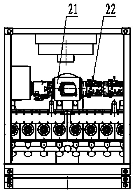 A hydraulically driven modular pump frac skid