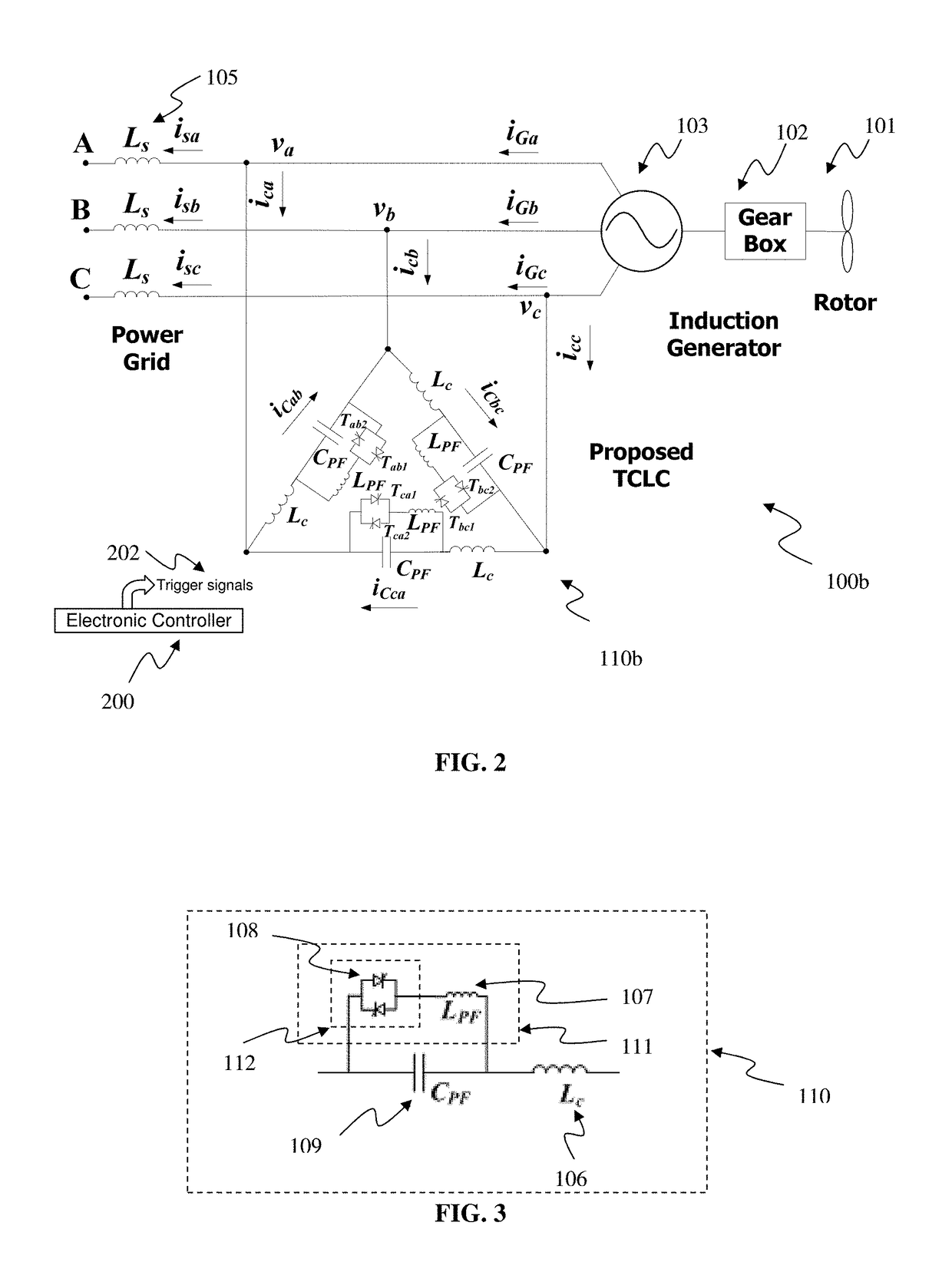 Thyristor controlled LC compensator for compensating dynamic reactive power