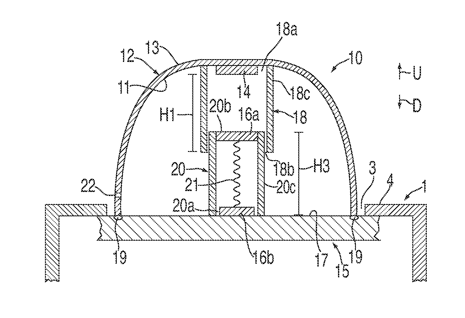 Liquidproof dome switch