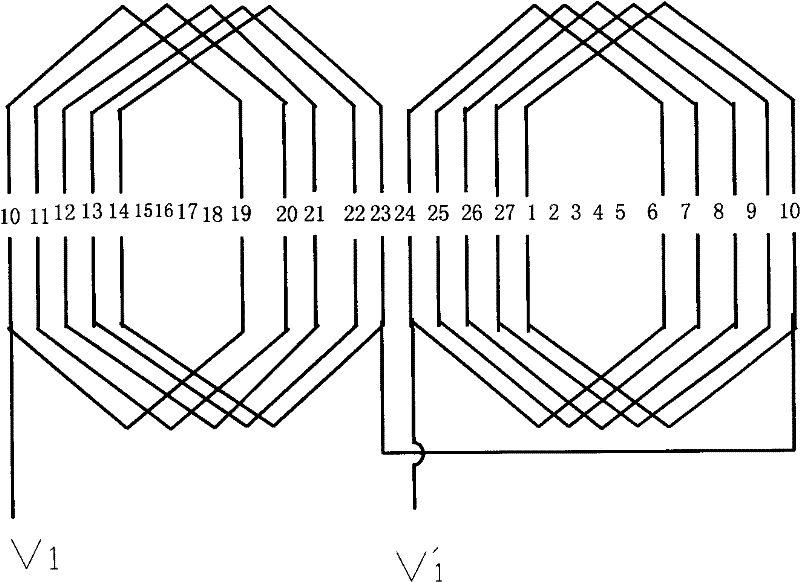 Fractional slot winding of brushless three-phase synchronous generator for ship