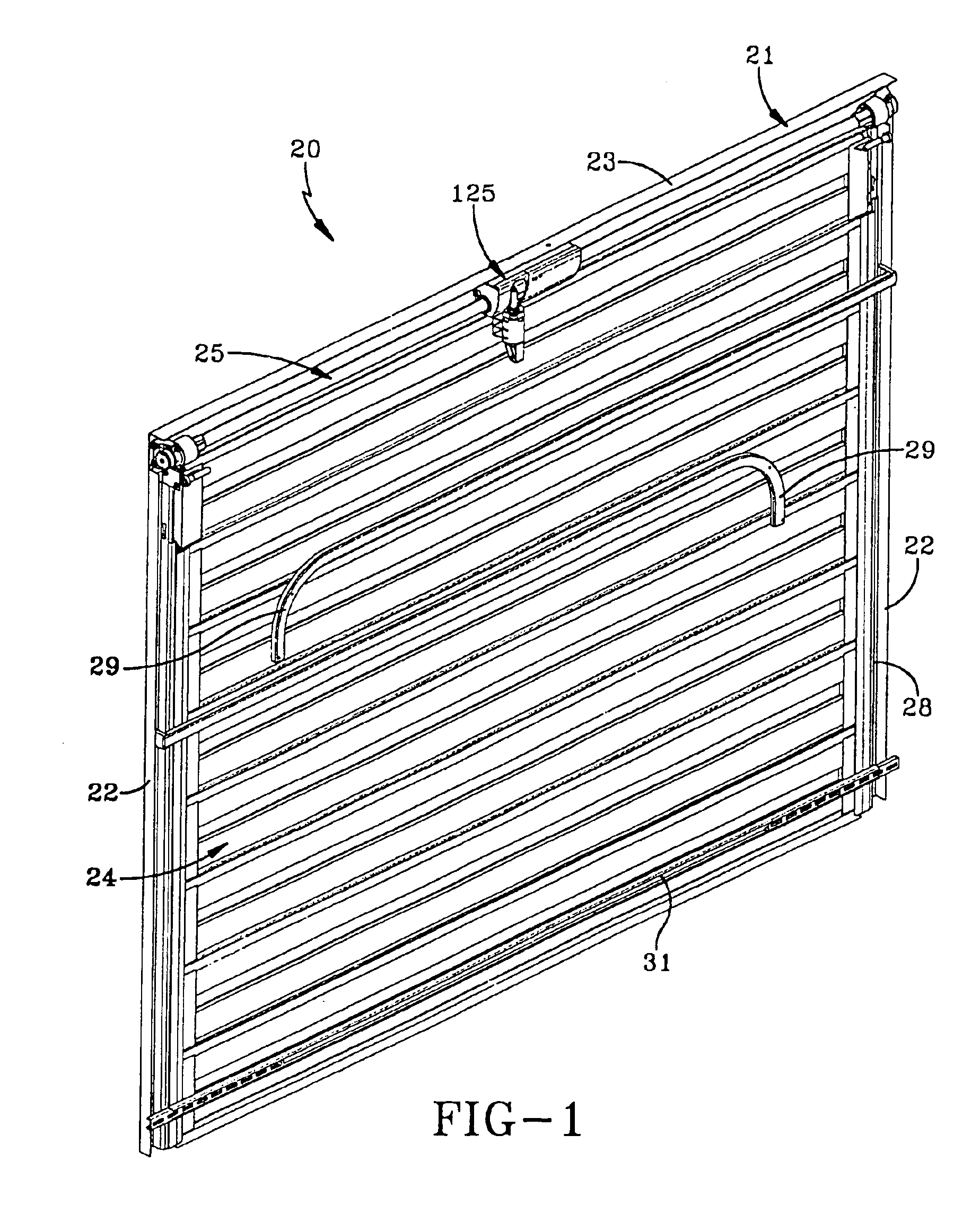 Upward acting sectional door