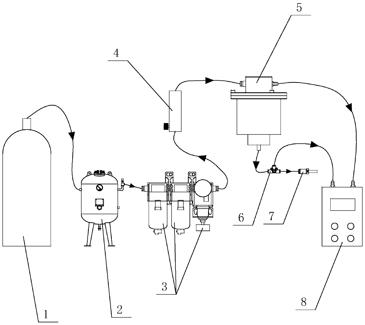 Device for testing air permeability of graphite material