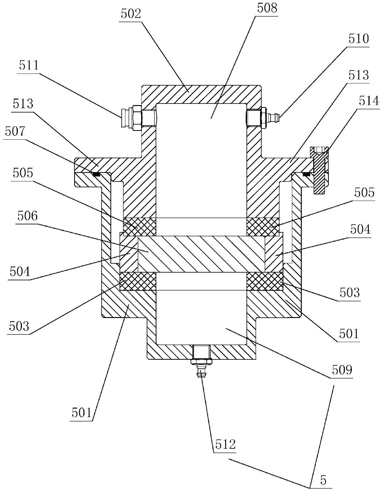 Device for testing air permeability of graphite material