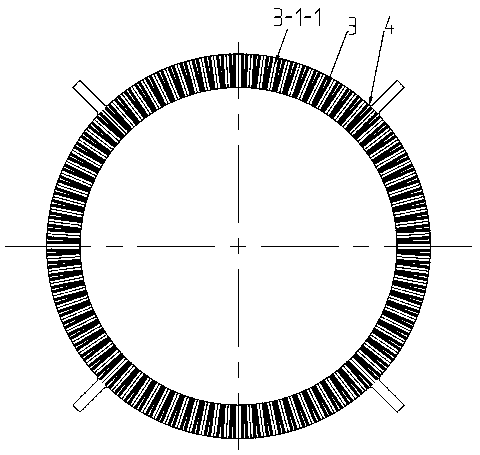 Double-fire-hole characteristic combustor formed by vertically stacking thin pipe annular row sets