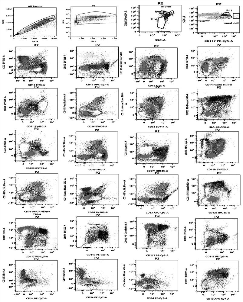 Antibody composition and its application in screening myeloid diseases and detecting immune checkpoints